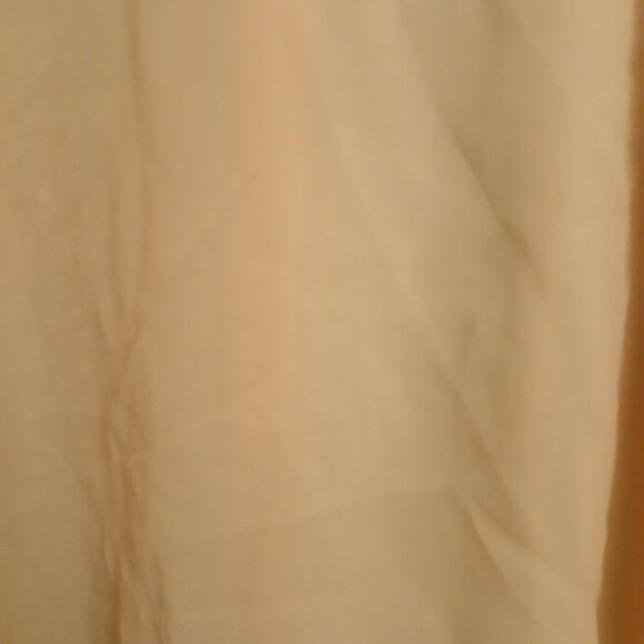 F21 Peach Light Coral Pastel Sheer Chiffon Off Shoulder Button Up Top Blouse L - Picture 10 of 13